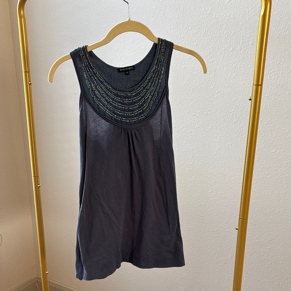 Women's Beaded Blue Top - Picture 2 of 8